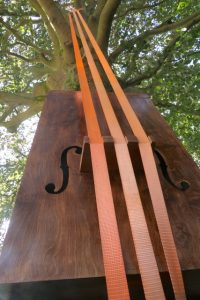 Wooden cello sculpture