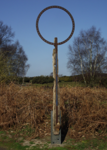 Monolith sculpture in field