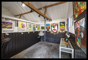 Holton Lodge Barn colourful exhibition