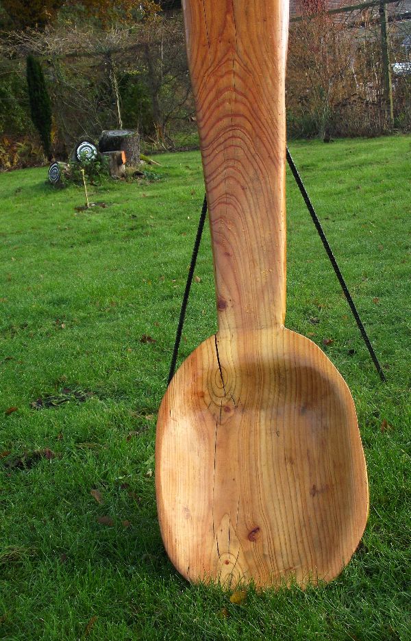 Giant Spoon wooden sculpture by Henry Watts